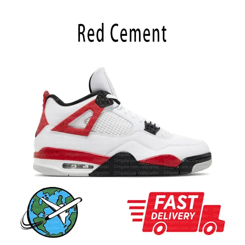 With Box 4 Orchid Basketball Shoes 4S Bred Metallic Gold Black Cat University Blue White Oreo White Cement 2025 Sneakers