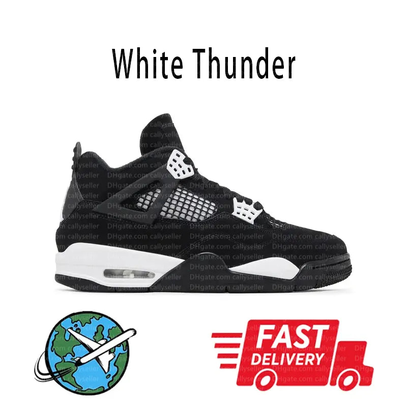 With Box 4 Orchid Basketball Shoes 4S Bred Metallic Gold Black Cat University Blue White Oreo White Cement 2025 Sneakers