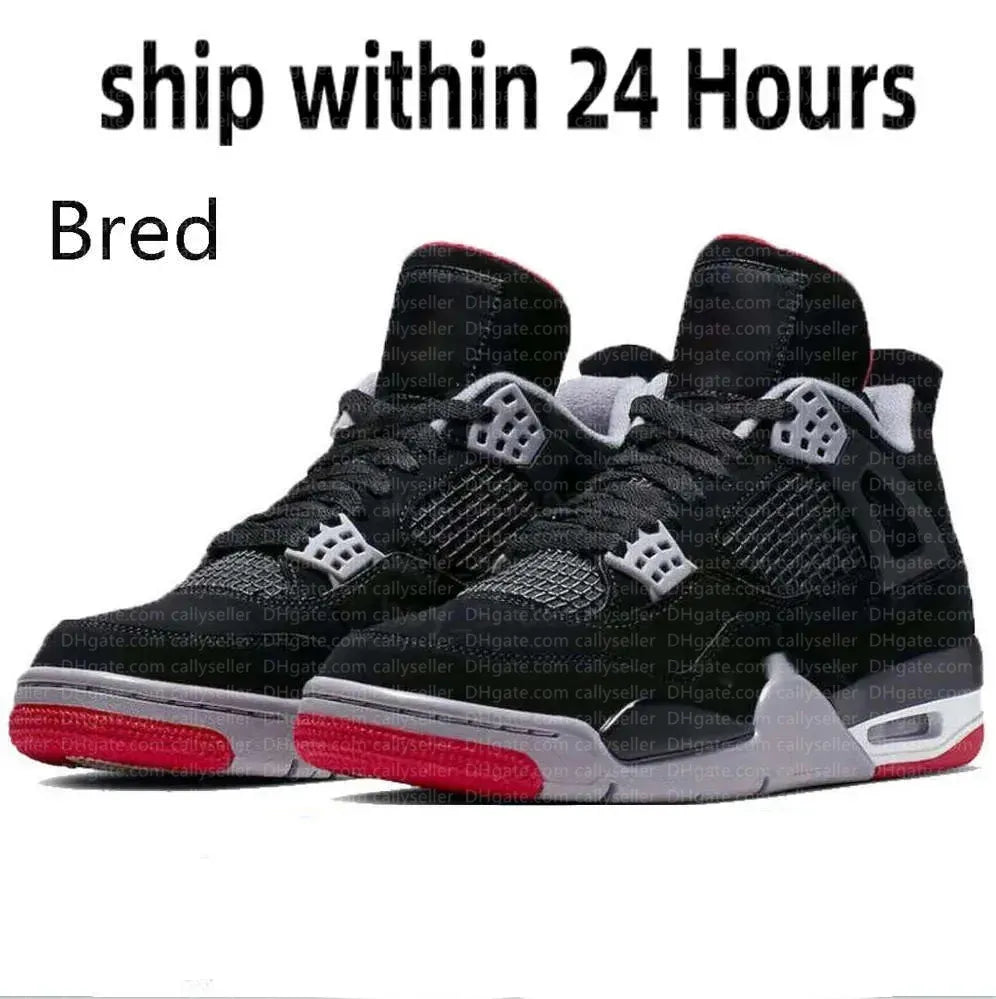 With Box 4 Orchid Basketball Shoes 4S Bred Metallic Gold Black Cat University Blue White Oreo White Cement 2025 Sneakers
