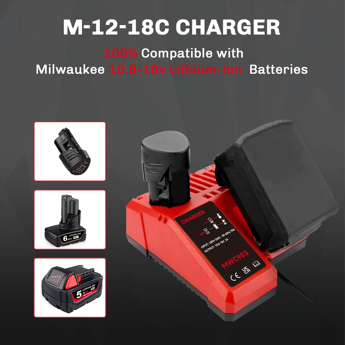 VANON 8.0AH Battery Replace 18V M18 48-11-1811 48-11-1815 48-11-1820 Battery Pin Suit Power Tools