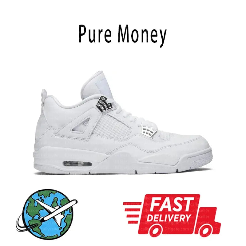 With Box 4 Orchid Basketball Shoes 4S Bred Metallic Gold Black Cat University Blue White Oreo White Cement 2025 Sneakers