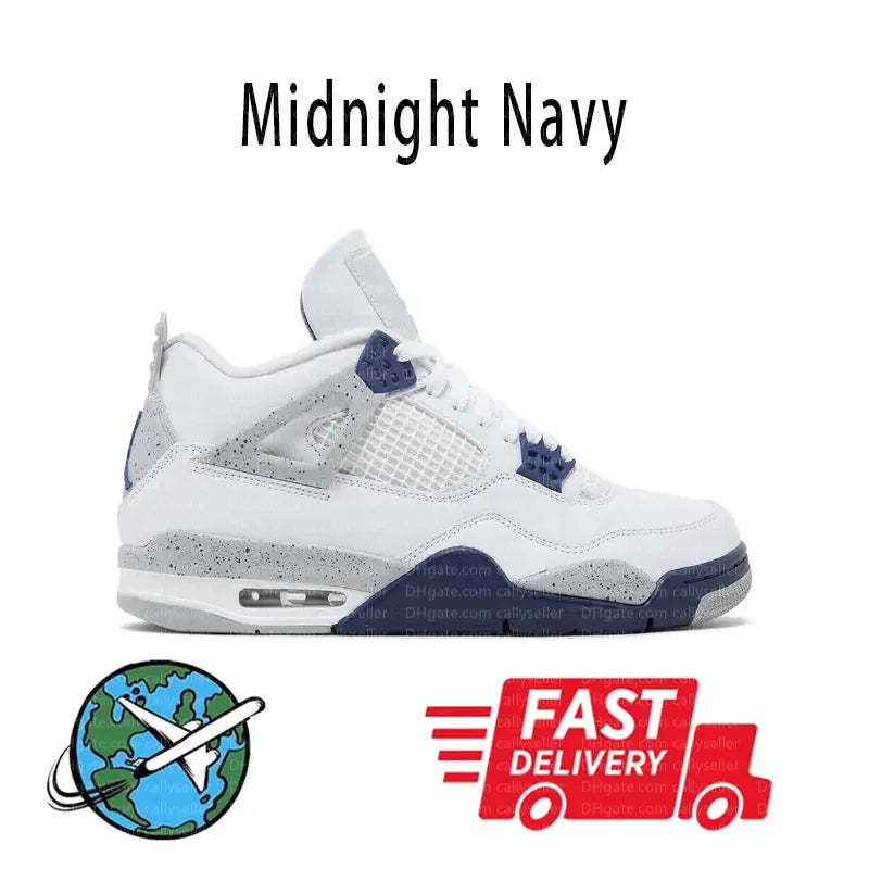 With Box 4 Orchid Basketball Shoes 4S Bred Metallic Gold Black Cat University Blue White Oreo White Cement 2025 Sneakers