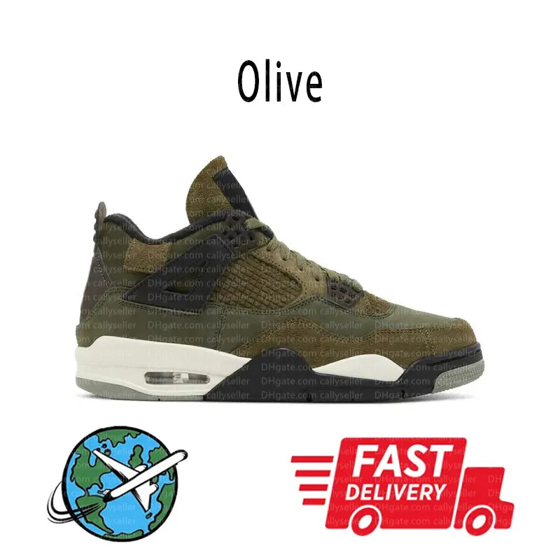 With Box 4 Orchid Basketball Shoes 4S Bred Metallic Gold Black Cat University Blue White Oreo White Cement 2025 Sneakers