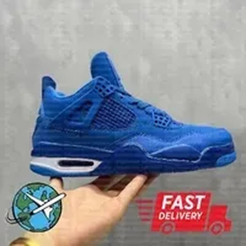 With Box 4 Orchid Basketball Shoes 4S Bred Metallic Gold Black Cat University Blue White Oreo White Cement 2025 Sneakers
