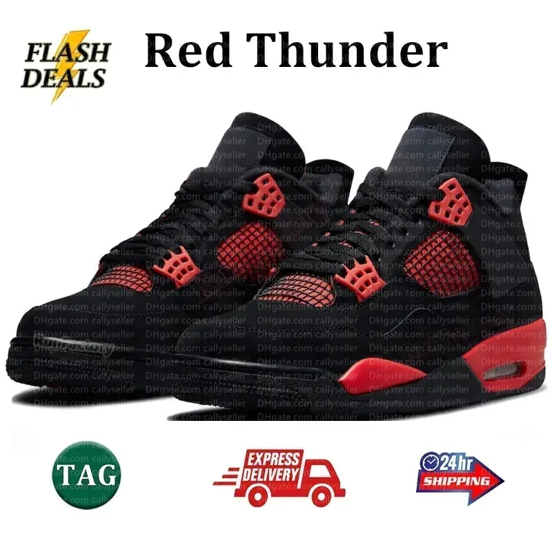 With Box 4 Orchid Basketball Shoes 4S Bred Metallic Gold Black Cat University Blue White Oreo White Cement 2025 Sneakers