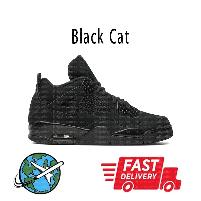 With Box 4 Orchid Basketball Shoes 4S Bred Metallic Gold Black Cat University Blue White Oreo White Cement 2025 Sneakers