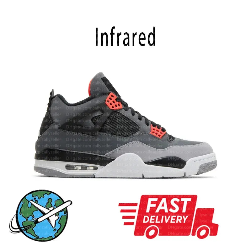 With Box 4 Orchid Basketball Shoes 4S Bred Metallic Gold Black Cat University Blue White Oreo White Cement 2025 Sneakers