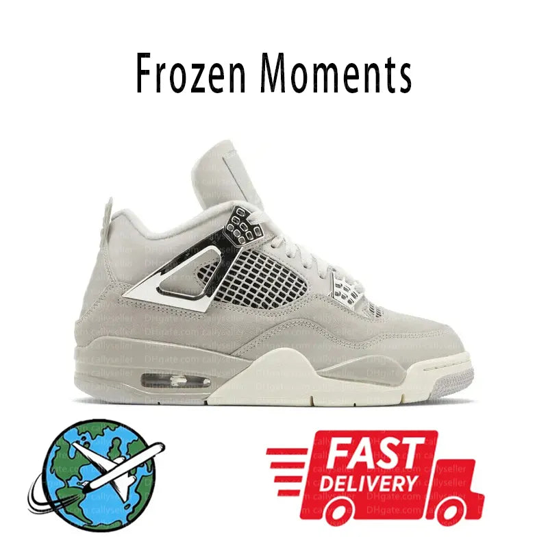 With Box 4 Orchid Basketball Shoes 4S Bred Metallic Gold Black Cat University Blue White Oreo White Cement 2025 Sneakers
