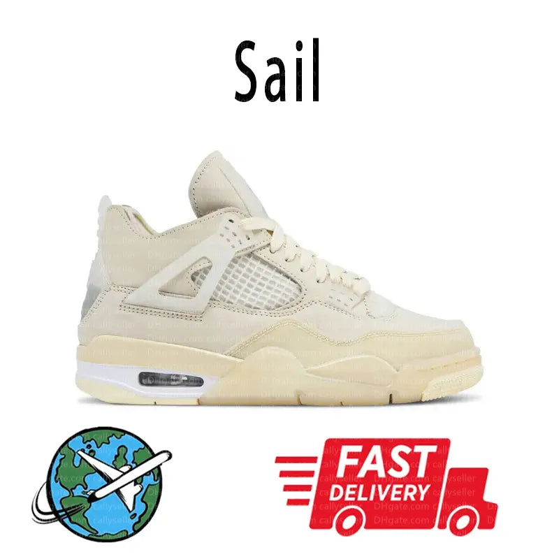 With Box 4 Orchid Basketball Shoes 4S Bred Metallic Gold Black Cat University Blue White Oreo White Cement 2025 Sneakers