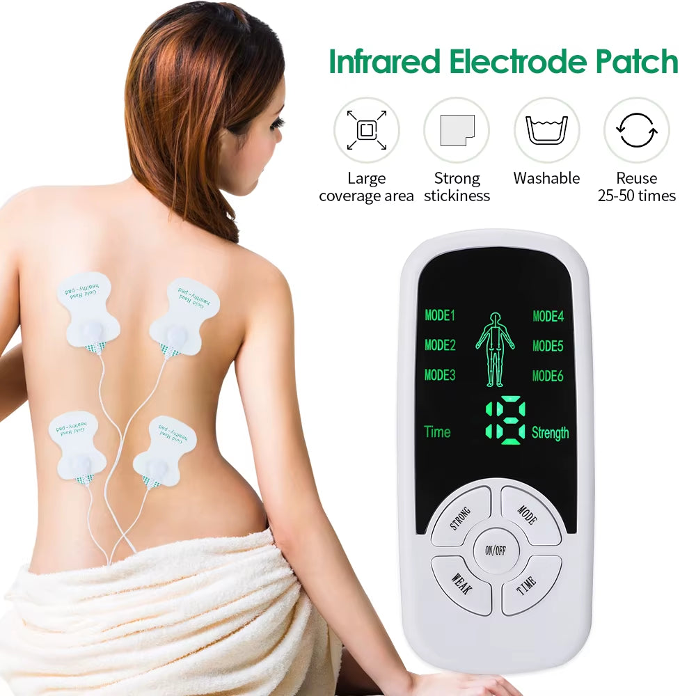 EMS Electric Muscle Therapy Stimulator 6 Modes Tens Unit Machine Meridian Physiotherapy Pulse Abdominal Prostate Body Massager