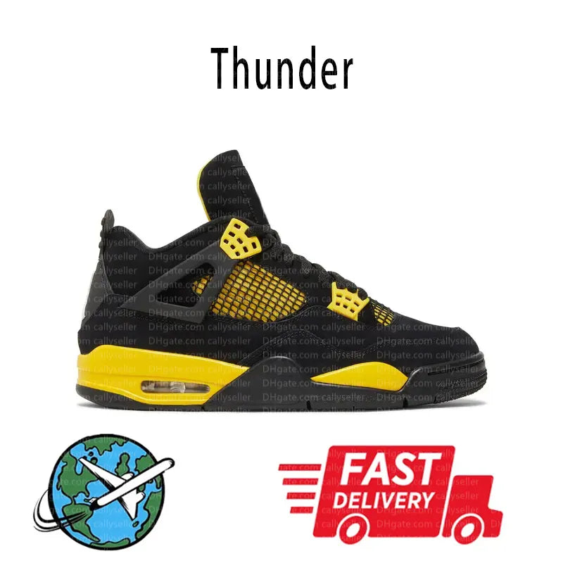 With Box 4 Orchid Basketball Shoes 4S Bred Metallic Gold Black Cat University Blue White Oreo White Cement 2025 Sneakers