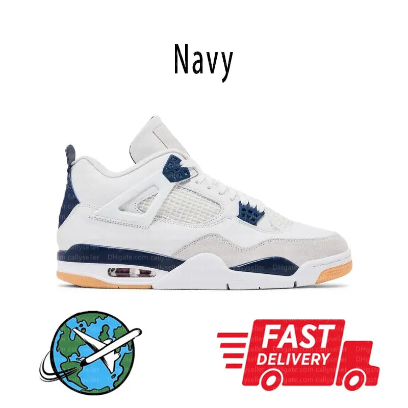 With Box 4 Orchid Basketball Shoes 4S Bred Metallic Gold Black Cat University Blue White Oreo White Cement 2025 Sneakers