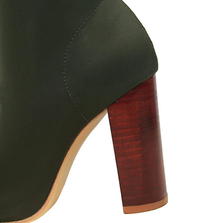 2025 New Socks Boots Fashion Ankle Boots for Women Boots Balck Pointed Toe Elastic Heels Shoes Fetish Autumn Winter Female Shoes