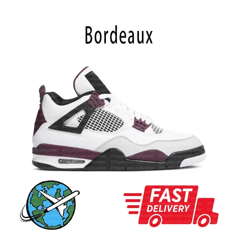 With Box 4 Orchid Basketball Shoes 4S Bred Metallic Gold Black Cat University Blue White Oreo White Cement 2025 Sneakers