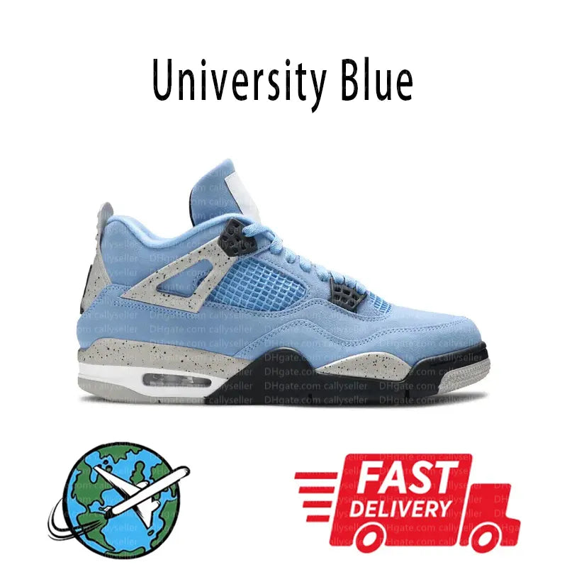 With Box 4 Orchid Basketball Shoes 4S Bred Metallic Gold Black Cat University Blue White Oreo White Cement 2025 Sneakers