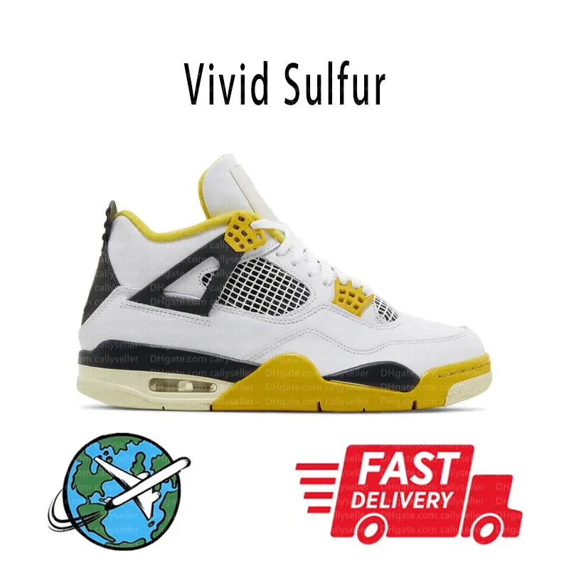 With Box 4 Orchid Basketball Shoes 4S Bred Metallic Gold Black Cat University Blue White Oreo White Cement 2025 Sneakers