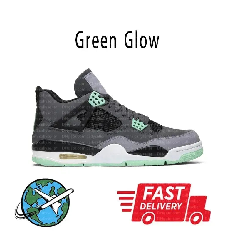 With Box 4 Orchid Basketball Shoes 4S Bred Metallic Gold Black Cat University Blue White Oreo White Cement 2025 Sneakers