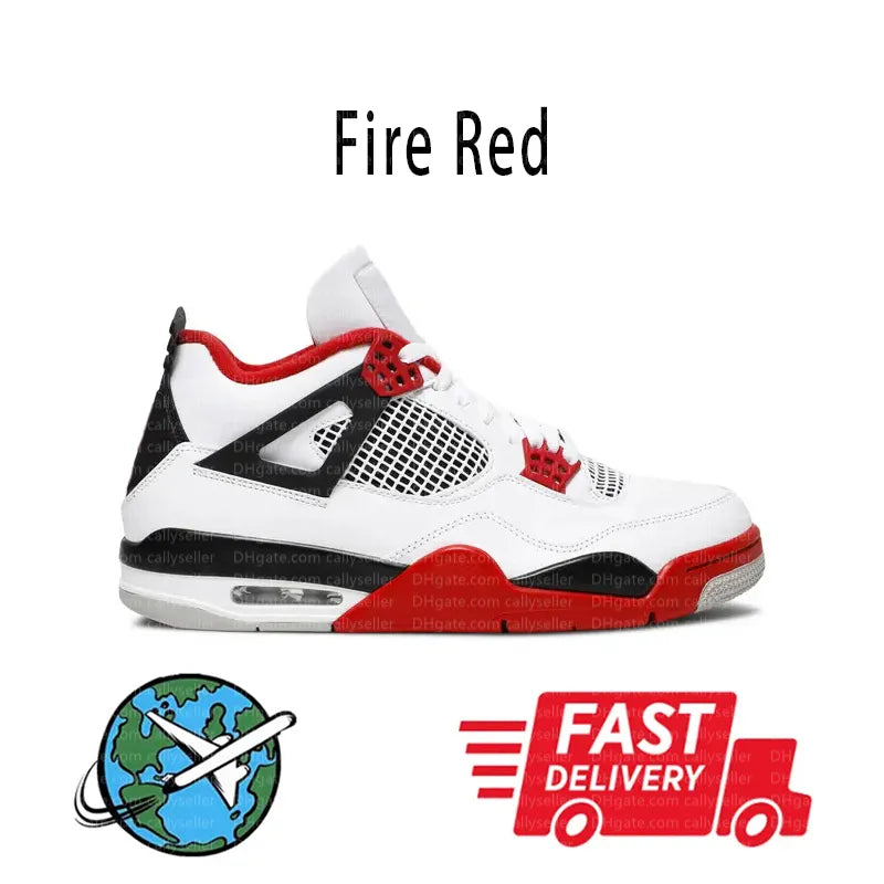 With Box 4 Orchid Basketball Shoes 4S Bred Metallic Gold Black Cat University Blue White Oreo White Cement 2025 Sneakers