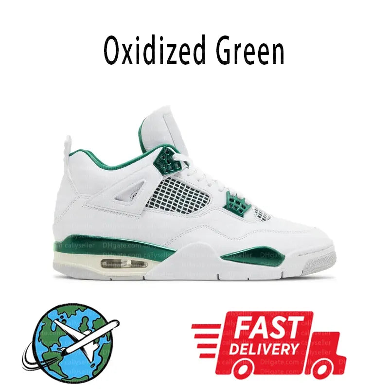 With Box 4 Orchid Basketball Shoes 4S Bred Metallic Gold Black Cat University Blue White Oreo White Cement 2025 Sneakers