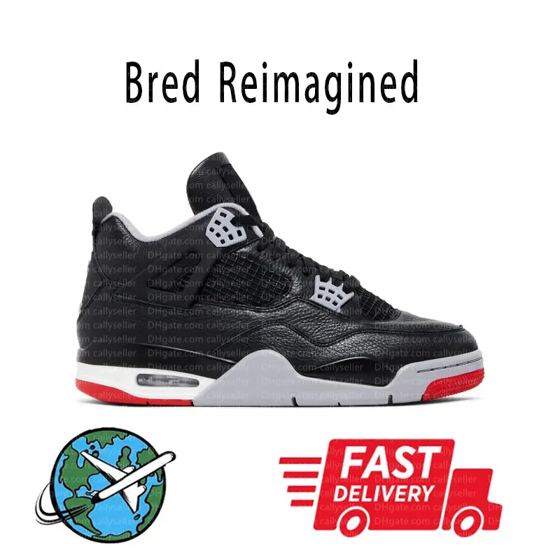 With Box 4 Orchid Basketball Shoes 4S Bred Metallic Gold Black Cat University Blue White Oreo White Cement 2025 Sneakers
