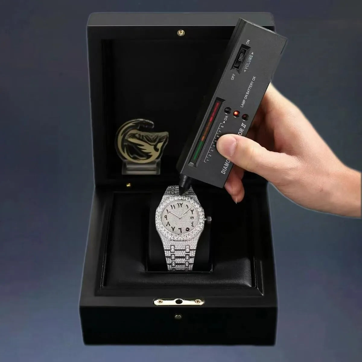Mens Womens Honeycomb Inlay VVVS Moissanite Hip Hop Ice Crystal Mechanical Watches Fast Free Shipping