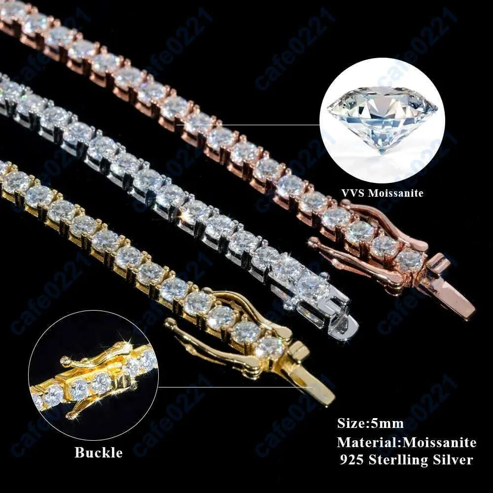 Fashion Designer Moissanite Tennis Chain Vvs Choker Kendrascott Heart Pendant 925 Sterling Silver Necklace for Women Men Luxury Jewelry Gold Necklace Gift Box AAA