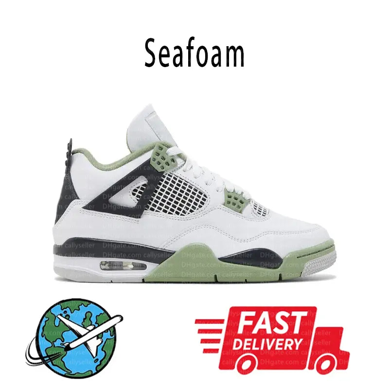 With Box 4 Orchid Basketball Shoes 4S Bred Metallic Gold Black Cat University Blue White Oreo White Cement 2025 Sneakers
