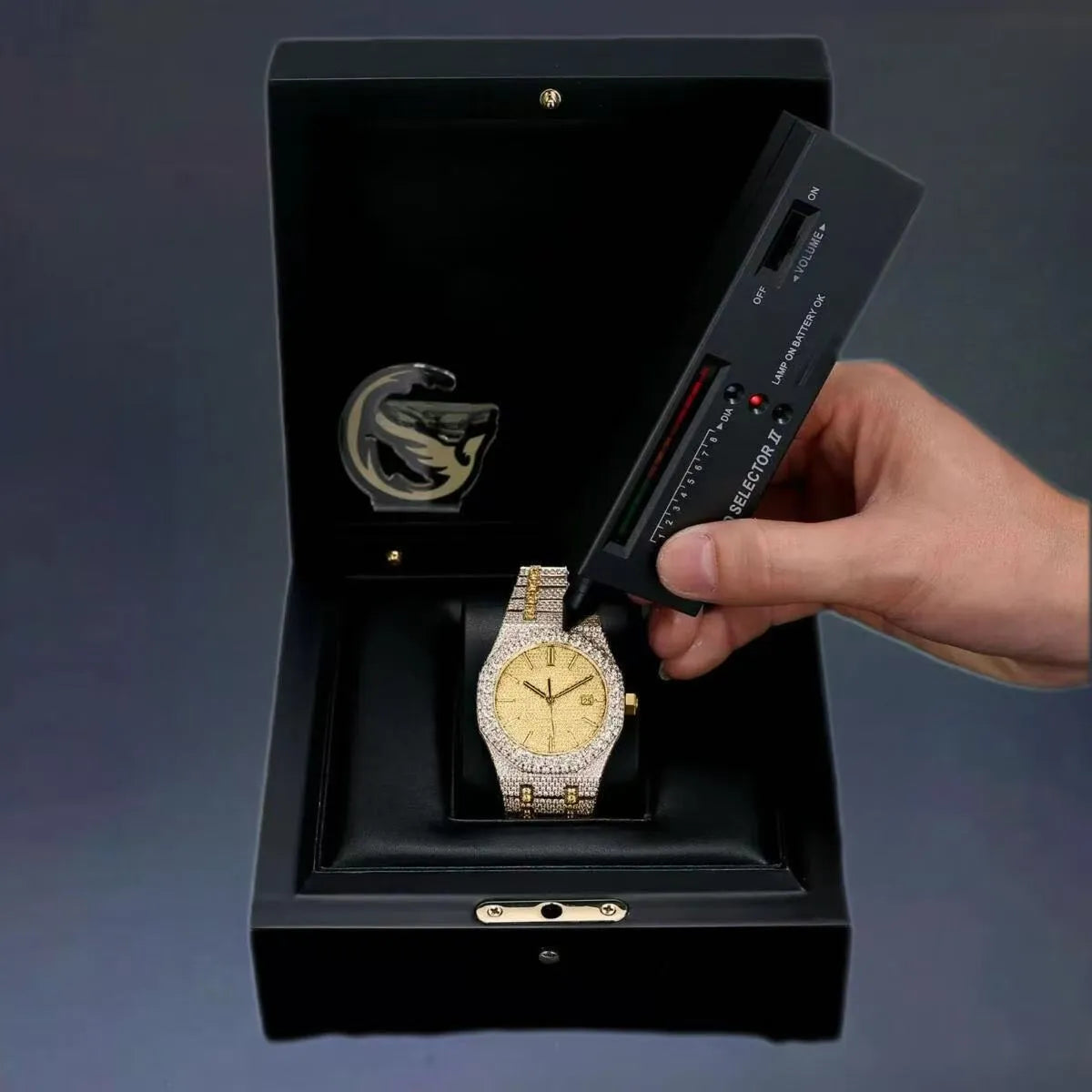 Mens Womens Honeycomb Inlay VVVS Moissanite Hip Hop Ice Crystal Mechanical Watches Fast Free Shipping