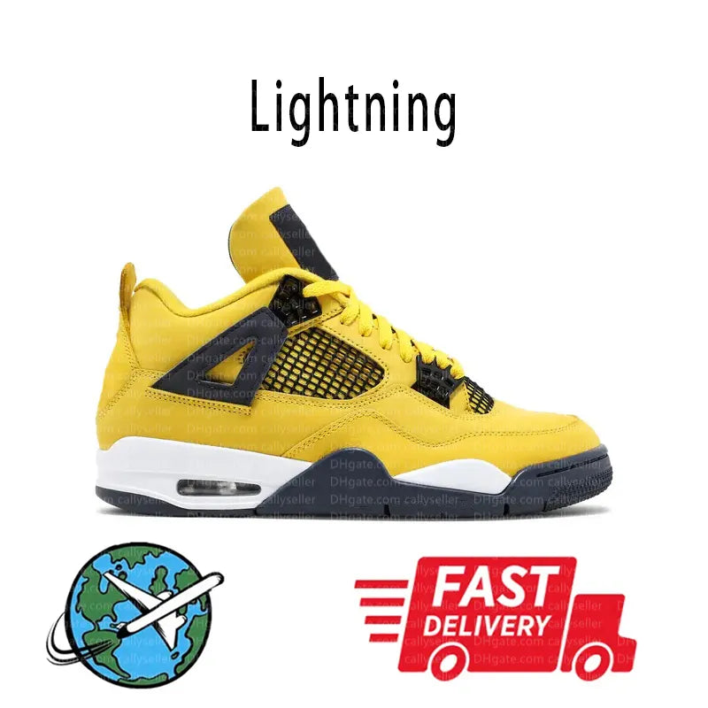 With Box 4 Orchid Basketball Shoes 4S Bred Metallic Gold Black Cat University Blue White Oreo White Cement 2025 Sneakers