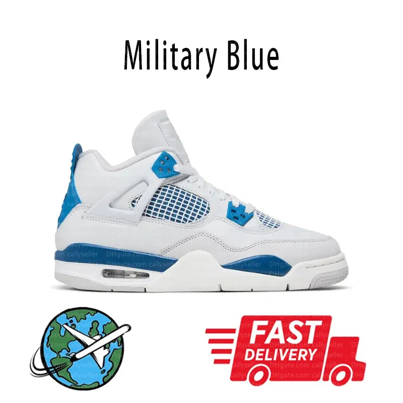 With Box 4 Orchid Basketball Shoes 4S Bred Metallic Gold Black Cat University Blue White Oreo White Cement 2025 Sneakers