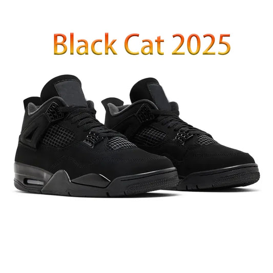 With Box 4 Orchid Basketball Shoes 4S Bred Metallic Gold Black Cat University Blue White Oreo White Cement 2025 Sneakers
