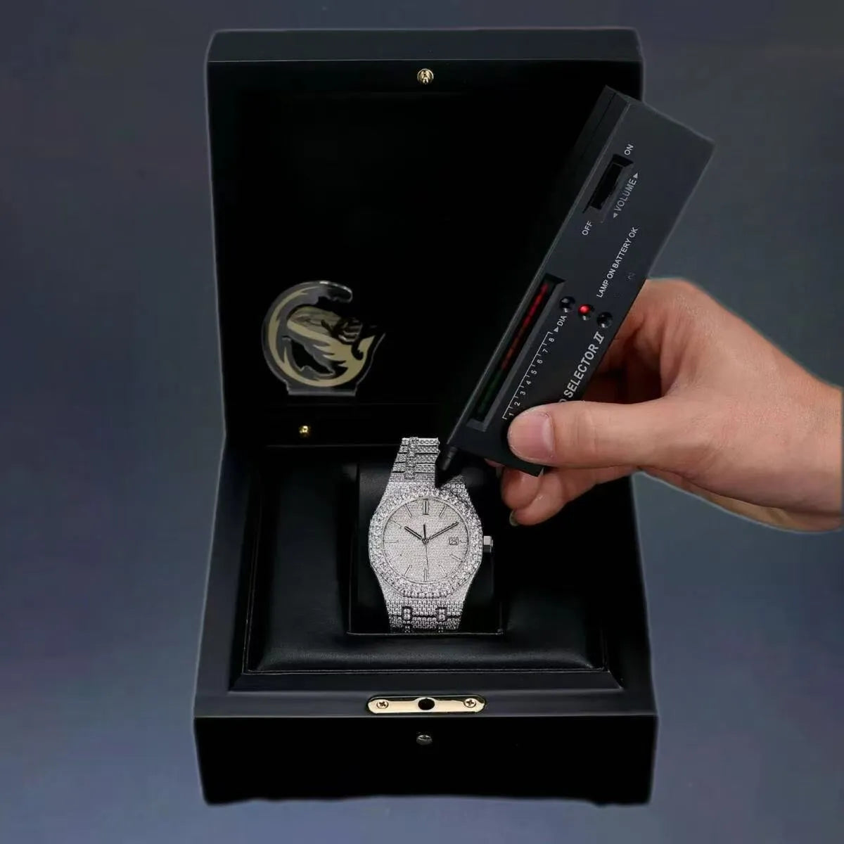 Mens Womens Honeycomb Inlay VVVS Moissanite Hip Hop Ice Crystal Mechanical Watches Fast Free Shipping