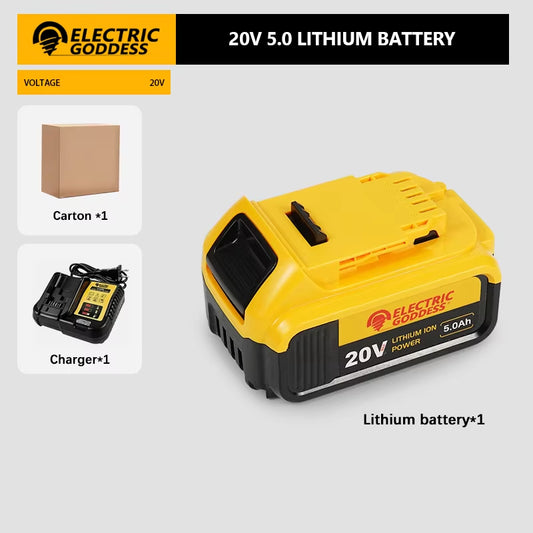 20V Lithium Ion Battery 20V 5Ah Rechargeable Power Tools Lithium Ion Battery Replacement DCB206 DCB205 DCB204 DCB200