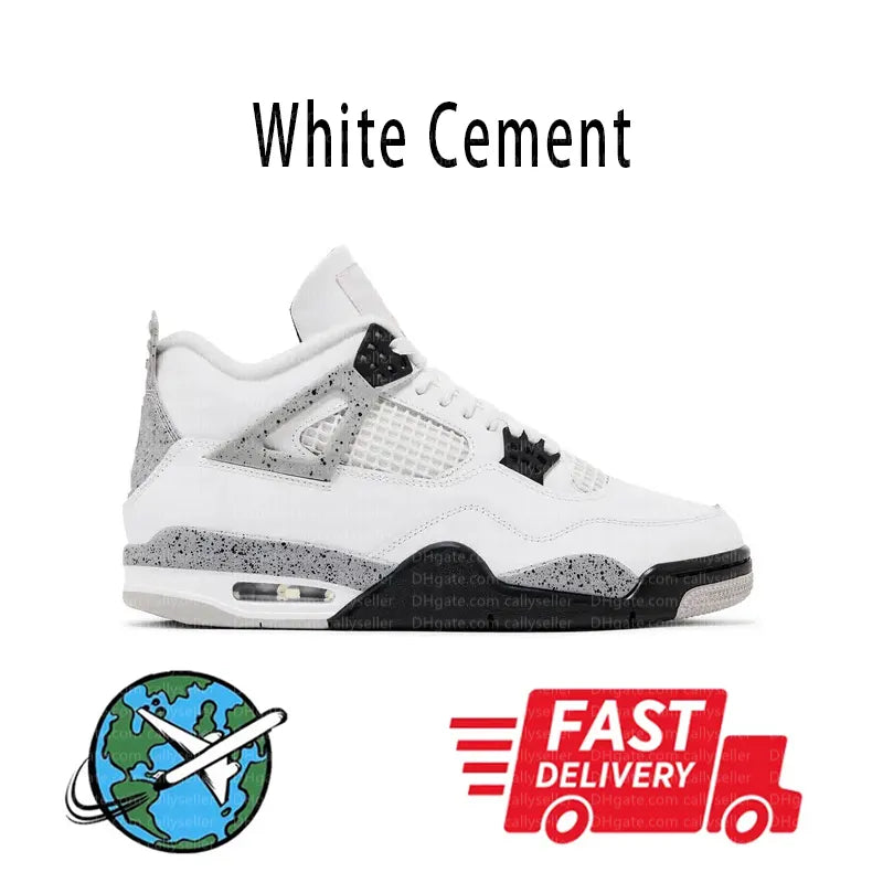 With Box 4 Orchid Basketball Shoes 4S Bred Metallic Gold Black Cat University Blue White Oreo White Cement 2025 Sneakers