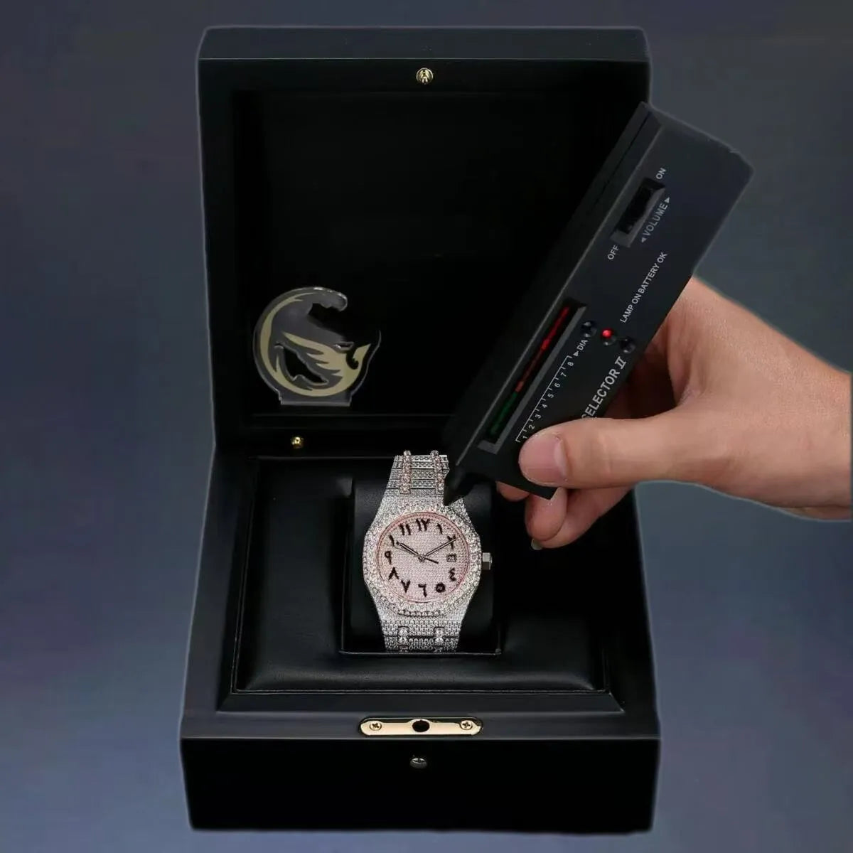 Mens Womens Honeycomb Inlay VVVS Moissanite Hip Hop Ice Crystal Mechanical Watches Fast Free Shipping