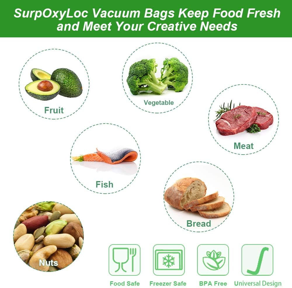 6 Pack 8"X20'(3Rolls) And11"X20'(3Rolls) Food Vacuum Sealer Bags Rolls with BPA Free,Heavy Duty,Great for Sous Vide and Vac Seal Storage